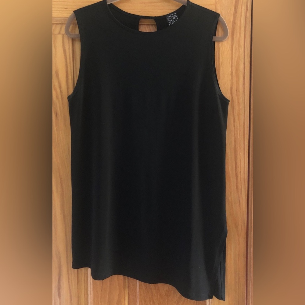 CLARA SUN WOO Asymmetrical Hi Lo Sleeveless Top